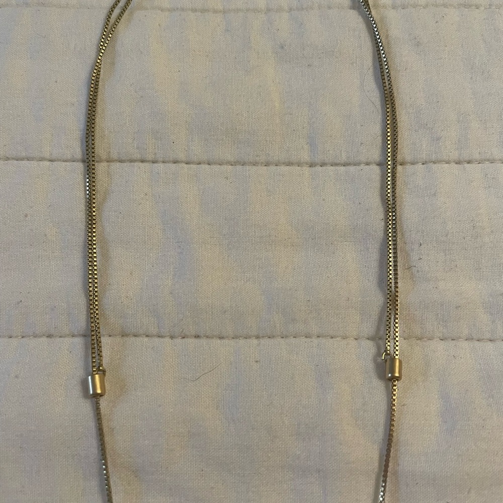 Madewell Gold and Silver tone Chevron Necklace Adjustable Chain - Picture 6 of 13